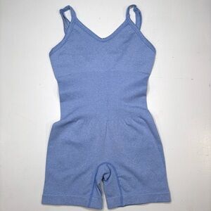 Salt society blue ribbed workout romper Sz small